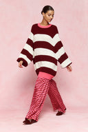 karavan fall winter 26' collection adeline knitted pullover bordeaux ivory