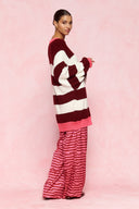 karavan fall winter 26' collection seren trousers pink bordeaux hearts