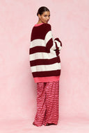 karavan fall winter 26' collection adeline knitted pullover bordeaux ivory