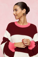 karavan fall winter 26' collection adeline knitted pullover bordeaux ivory
