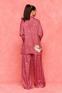 karavan fall winter 26' collection seren trousers pink bordeaux hearts