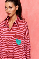 karavan fall winter 26' collection lovita shirt pink red lines