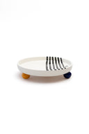 karavan planet fall winter 26' collection serving plate black white stripes