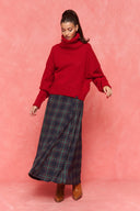 karavan fall winter 26' collection shadow skirt checked blue green
