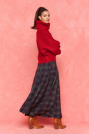 karavan fall winter 26' collection shadow skirt checked blue green