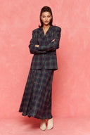 karavan fall winter 26' collection scotlyn blazer checked blue green