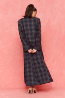 karavan fall winter 26' collection scotlyn blazer checked blue green
