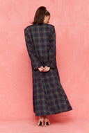 karavan fall winter 26' collection shadow skirt checked blue green