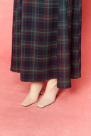 karavan fall winter 26' collection shadow skirt checked blue green