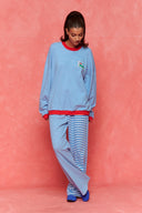 karavan loungewear planet fall winter 26' collection skye pants blue lines