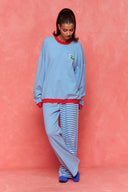karavan loungewear planet fall winter 26' collection nariz sweater blue lines