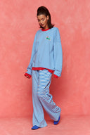 karavan loungewear planet fall winter 26' collection skye pants blue lines