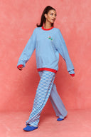 karavan loungewear planet fall winter 26' collection skye pants blue lines