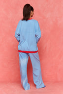 karavan loungewear planet fall winter 26' collection skye pants blue lines