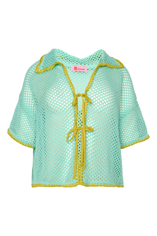 karavan clothing fashion spring summer 26 nai weekendwear collection smaragda knitted top lime aqua