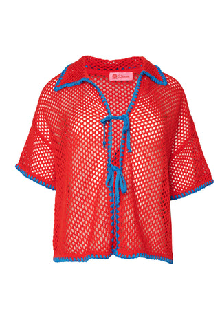 karavan clothing fashion spring summer 26 nai weekendwear collection smaragda knitted top blue red