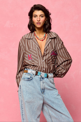 karavan clothing fashion spring summer 26 nai collection harper shirt brown stripes