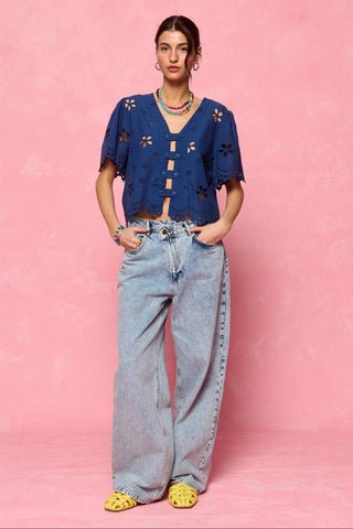 karavan clothing fashion spring summer 26 nai collection merve top navy blue