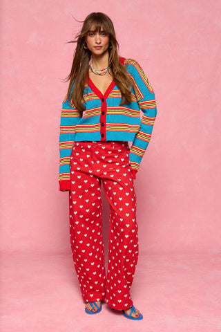 karavan clothing fashion spring summer 26 nai collection ashley knitted cardigan turquoise yellow stripes