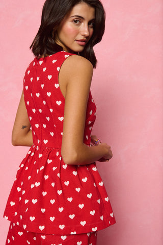 karavan clothing fashion spring summer 26 nai collection frida top polka hearts red