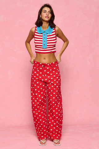 karavan clothing fashion spring summer 26 nai collection nellie knitted top red white