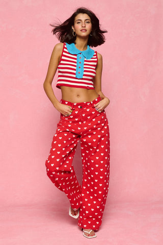 karavan clothing fashion spring summer 26 nai collection nellie knitted top red white