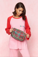 karavan loungewear planet fall winter 26' collection chalet pouch checked multicolor