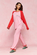 karavan loungewear planet fall winter 26' collection sousou longsleeve red pink