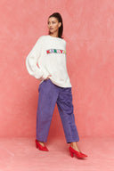 karavan fall winter 26' collection thalia knitted sweater white logo