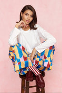 karavan loungewear planet fall winter 26' collection stripe socks white red