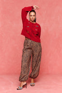 karavan fall winter 26' collection zazil knitted cardigan red