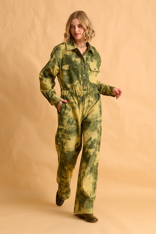 karavan clothing fashion fall winter 25 homecoming krvn collection tania jumpsuit camo green