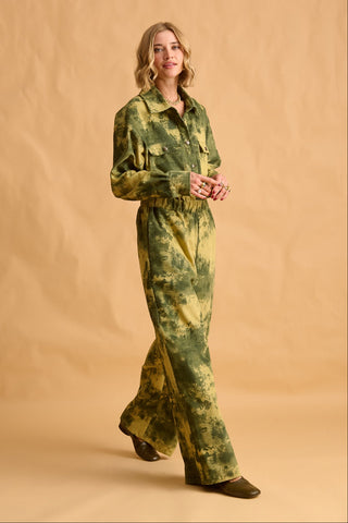 karavan clothing fashion fall winter 25 homecoming krvn collection tania jumpsuit camo green