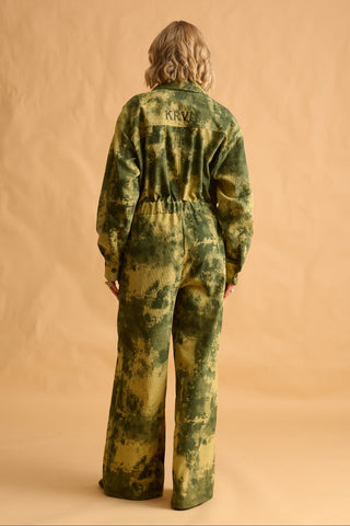 karavan clothing fashion fall winter 25 homecoming krvn collection tania jumpsuit camo green