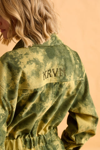 karavan clothing fashion fall winter 25 homecoming krvn collection tania jumpsuit camo green