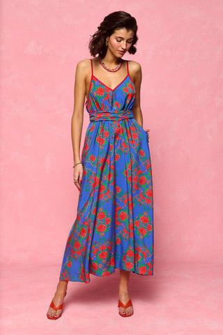 karavan clothing fashion spring summer 26 nai collection tati dress blue triangle roses
