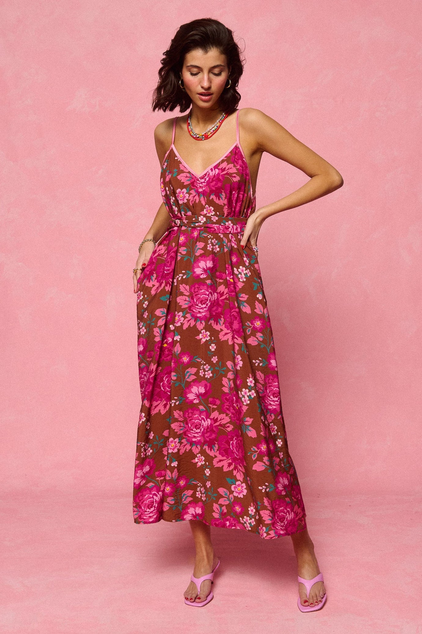 Tati Dress (Floral Brown) Karavan Clothing Tati Dress (Floral Brown) Karavan Clothing