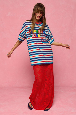 karavan clothing fashion spring summer 26 nai collection trudy knitted skirt red