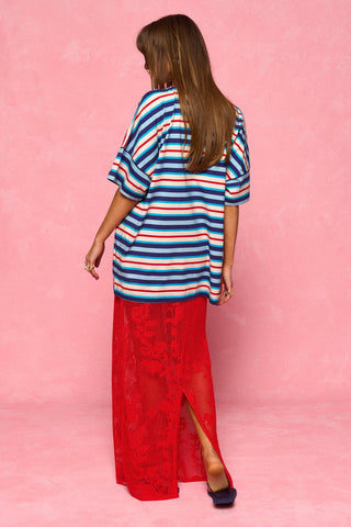 karavan clothing fashion spring summer 26 nai collection trudy knitted skirt red