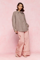 karavan loungewear planet fall winter 26' collection cuandro shirt brown checked
