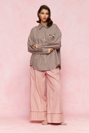 karavan loungewear planet fall winter 26' collection cuandro shirt brown checked