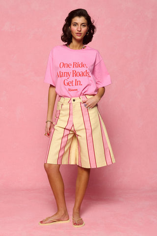 karavan clothing fashion spring summer 26 nai collection vanessa bermuda pink yellow stripes