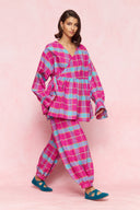 karavan loungewear planet fall winter 26' collection vanity pants magenta checked