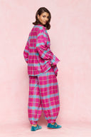 karavan loungewear planet fall winter 26' collection vanity pants magenta checked
