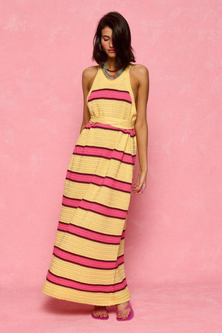 karavan clothing fashion spring summer 26 nai collection veronica knitted dress yellow pink