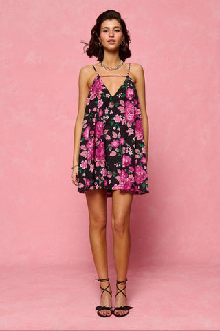 karavan clothing fashion spring summer 26 nai collection violet mini dress floral black