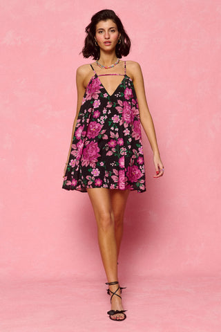 karavan clothing fashion spring summer 26 nai collection violet mini dress floral black