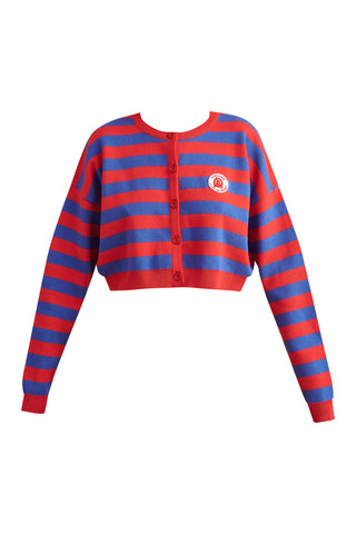 karavan clothing fashion spring summer 24 collection vittoria knitted cardigan blue red