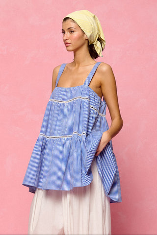 karavan clothing fashion planet homeware spring summer 26 nai collection boyfriend long top dress blue checked