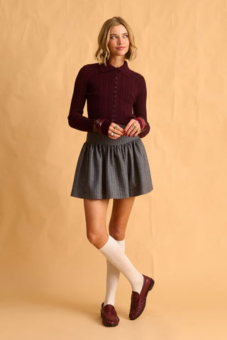 karavan clothing fashion fall winter 25 homecoming krvn collection quincy knitted top bordeaux